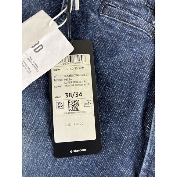 G-Star‎ Raw Men's D-Staq 3D Superstretch R Slim Fit  Jeans 38/34 - Picture 3 of 10